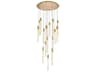 Weston 16-Light6-Light Satin Gold Crystal LED Cylinder Pendant