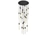 Weston 25-Light Black Crystal LED Cylinder Pendant
