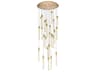 Weston 25-Light Satin Gold Crystal LED Cylinder Pendant