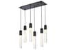 Aurora 6-Light Black Linear Island Pendant