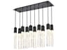 Aurora 10-Light Black Linear Island Pendant