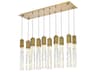 Aurora 10-Light Satin Gold Linear Island Pendant