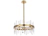 Serena 10-Light Satin Gold Crystal Linear Pendant