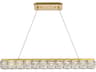 Valetta 1-Light Gold Crystal LED Linear Island Pendant