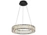 Monroe 1-Light Black Crystal LED Drum Pendant