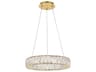 Monroe Gold Clear Crystal LED Drum Pendant