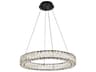 Monroe 1-Light Black Crystal LED Drum Pendant