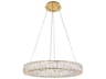 Monroe Gold Clear Crystal LED Drum Pendant