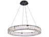 Monroe 1-Light Black Crystal LED Drum Pendant