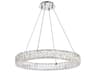 Monroe 1-Light Chrome Crystal LED Drum Pendant