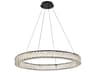 Monroe 1-Light Black Crystal LED Drum Pendant