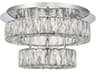 Monroe 1-Light Chrome Clear Crystal LED Drum Semi Flush Mount