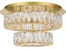 Monroe Gold Clear Crystal LED Drum Flush Mount
