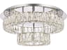 Monroe 2-Light Chrome Crystal LED Drum Tiered Flush Mount