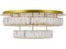 Monroe 2-Light Gold Clear Crystal LED Drum Flush Mount