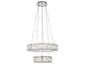 Monroe 1-Light Chrome Clear Crystal LED Drum Pendant