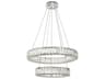 Monroe 1-Light Chrome Clear Crystal LED Drum Pendant