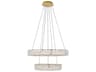 Monroe 2-Light Gold Clear Crystal LED Drum Chandelier