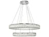 Monroe 1-Light Chrome Clear Crystal LED Drum Pendant