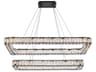 Monroe 2-Light Black Crystal LED Linear Tiered Island Pendant