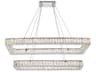 Monroe 2-Light Chrome Crystal LED Linear Tiered Island Pendant
