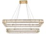 Monroe 2-Light Gold Crystal LED Linear Tiered Island Pendant
