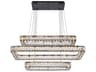 Monroe 3-Light Black Crystal LED Linear Tiered Island Pendant
