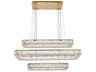 Monroe 3-Light Gold Crystal LED Linear Tiered Island Pendant