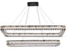 Monroe 2-Light Black Crystal LED Linear Tiered Island Pendant