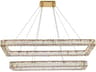 Monroe 2-Light Gold Crystal LED Linear Tiered Island Pendant