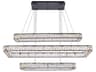 Monroe 3-Light Black Crystal LED Linear Tiered Island Pendant