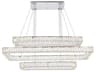 Monroe 3-Light Chrome Crystal LED Linear Tiered Island Pendant
