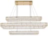 Monroe 3-Light Gold Crystal LED Linear Tiered Island Pendant