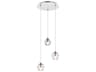 Eren 3-Light Chrome Crystal Glass Geometric Pendant