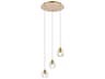 Eren 3-Light Gold Crystal Glass Geometric Pendant