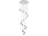 Eren 18-Light8-Light Chrome Crystal Glass Geometric Pendant