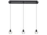 Eren 3-Light Black Crystal Glass Geometric Island Pendant