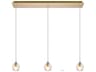 Eren 3-Light Gold Crystal Glass Geometric Island Pendant