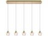 Eren 5-Light Gold Crystal Glass Geometric Island Pendant