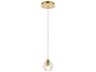 Eren 1-Light Gold Crystal Glass Geometric Mini Pendant