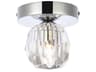 Eren 1-Light Chrome Crystal Glass Geometric Flush Mount