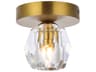 Eren 1-Light Gold Crystal Glass Geometric Flush Mount