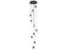 Eren 10-Light Black Crystal Glass Geometric Pendant