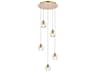 Eren 5-Light Gold Crystal Glass Geometric Pendant