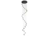 Eren 24-Light Black Crystal Glass Geometric Pendant