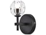 Eren 1-Light Black Crystal Glass Wall Sconce
