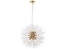 Solace 12-Light Gold Clear Crystal Round Pendant