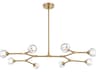 Zayne 8-Light Gold Crystal Geometric Linear Island Pendant