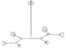 Zayne 6-Light Chrome Crystal Geometric Linear Island Pendant
