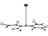 Zayne 10-Light Black Crystal Geometric Linear Island Pendant